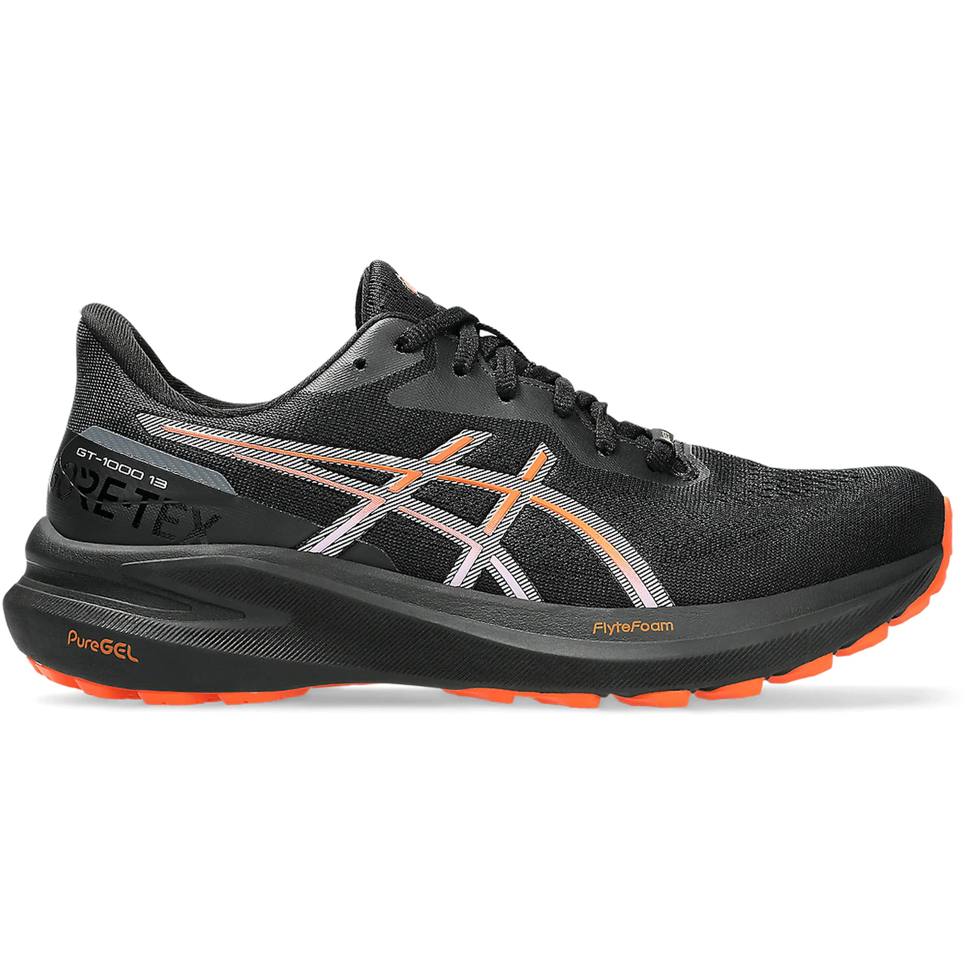 ASICS GT-1000 13 GTX Black Nova Orange (Womens) 2 ASICS GT 1000 13 GTX Black Nova Orange Womens