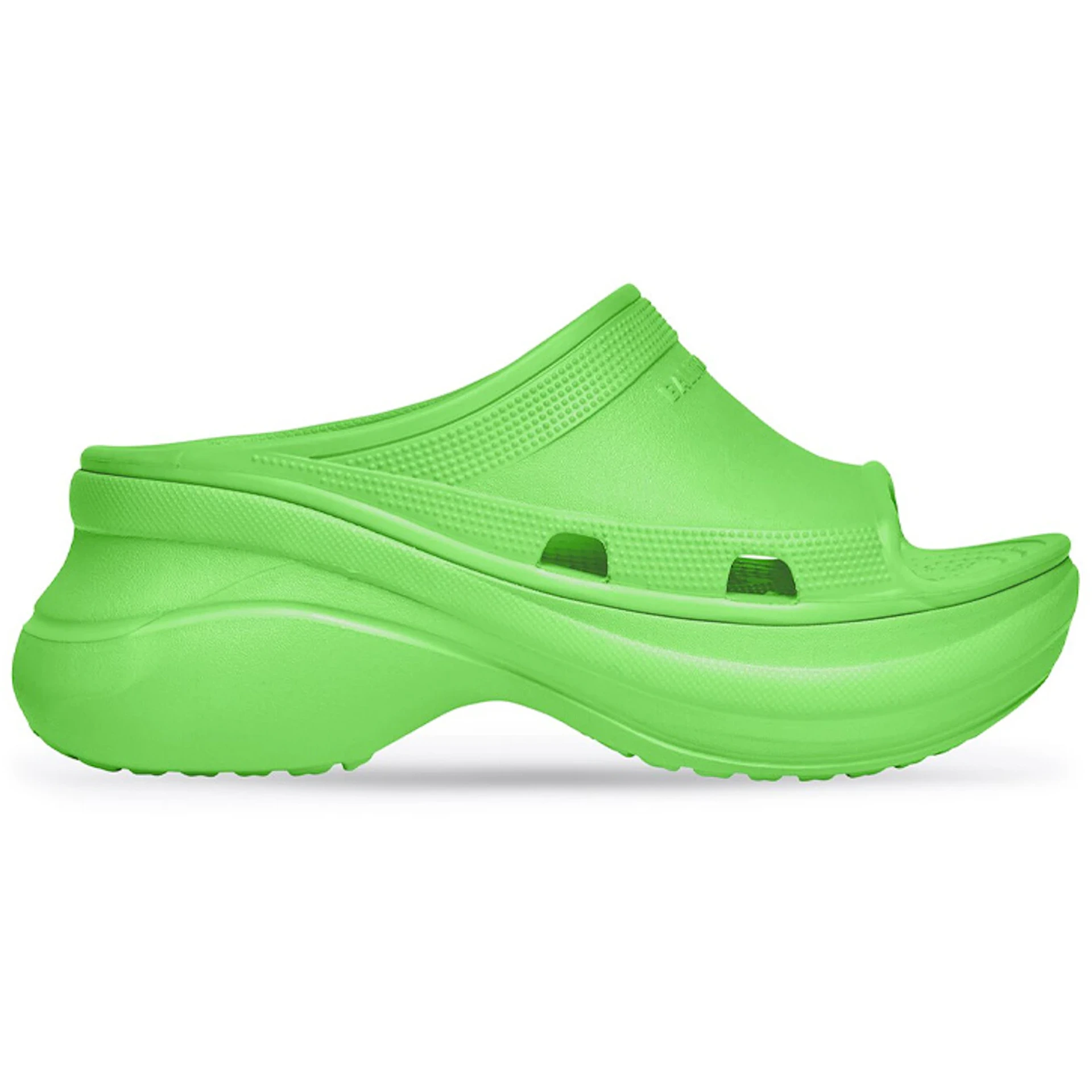 Balenciaga x Crocs Pool Slide Sandal Neon Green 2 Balenciaga x Crocs Pool Slide Sandal Neon Green 1