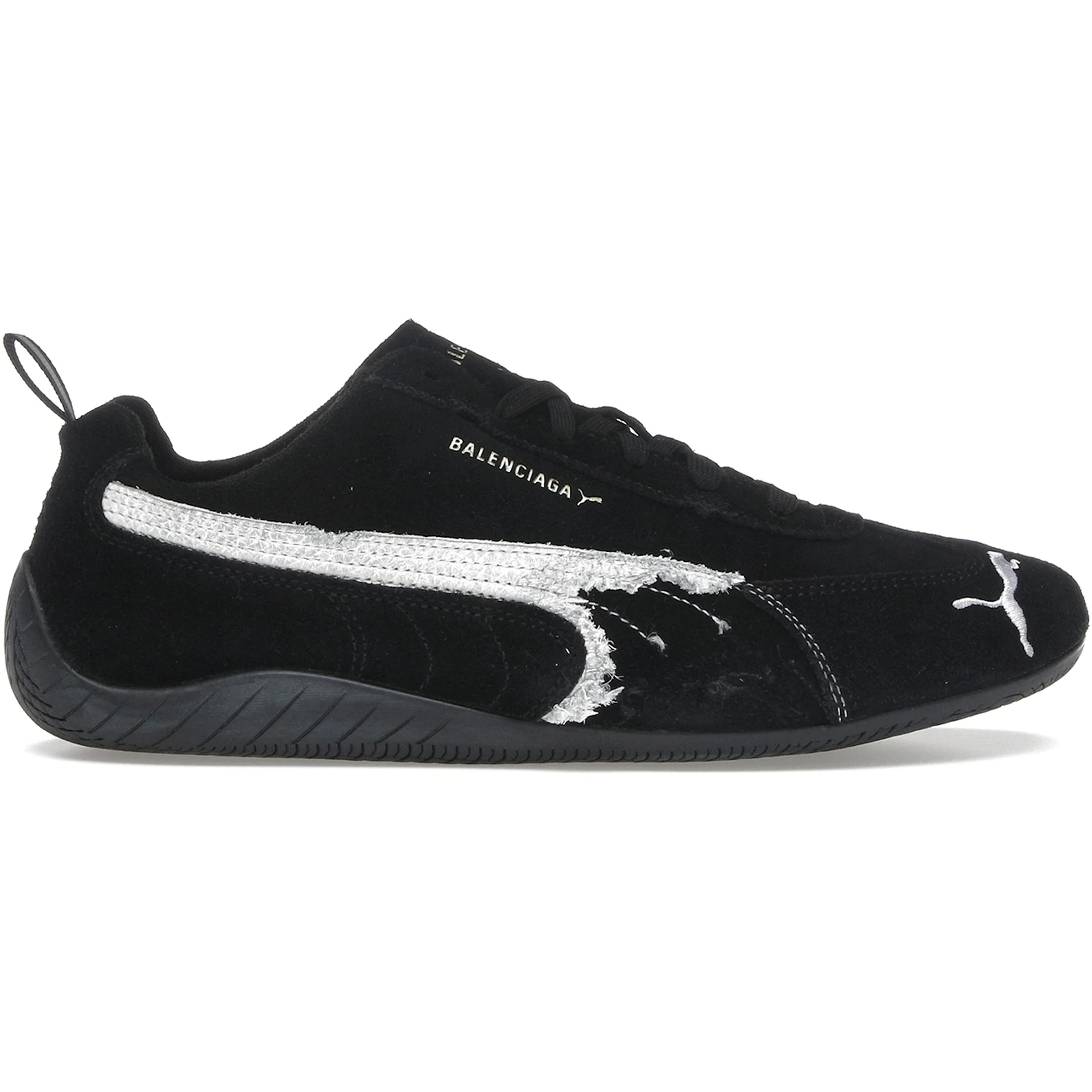 Balenciaga x Puma Speedcat Suede Distressed Black White 1 Balenciaga x Puma Speedcat Suede Distressed Black White 1