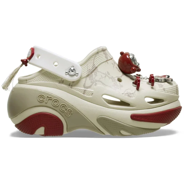 Crocs Bubble Crush Clog Pop Mart SKULLPANDA White Red