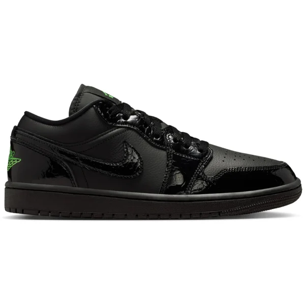 Jordan 1 Low SE Black Croc Scream Green (Womens)