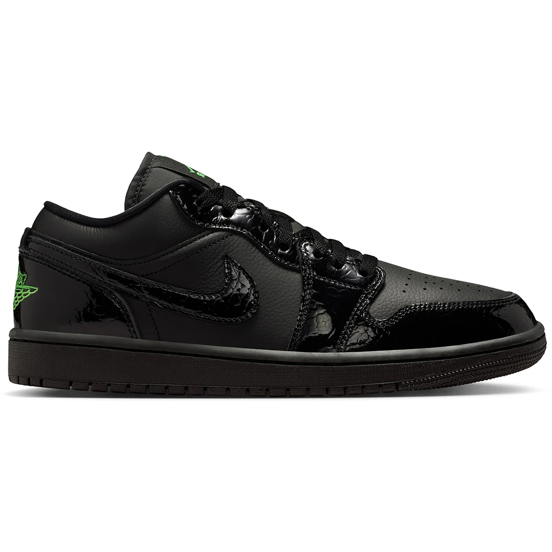 Jordan 1 Low SE Black Croc Scream Green (Womens) 1 Jordan 1 Low SE Black Croc Scream Green Womens 1