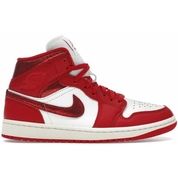 Jordan 1 Mid SE Red Cracked Leather (Womens)