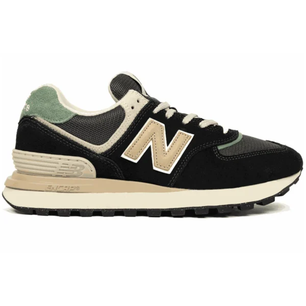 New Balance 574 Legacy Black Tan Green