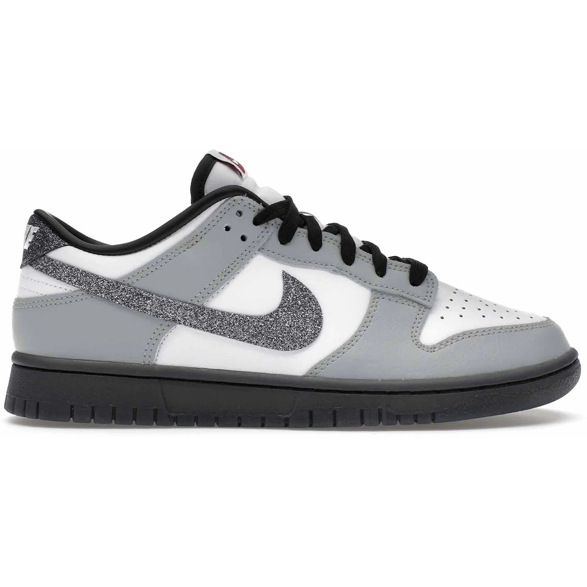 Nike Dunk Low LX Glitter Swoosh White Light Smoke Grey (Womens) 2 Nike Dunk Low LX Glitter Swoosh White Light Smoke Grey Womens