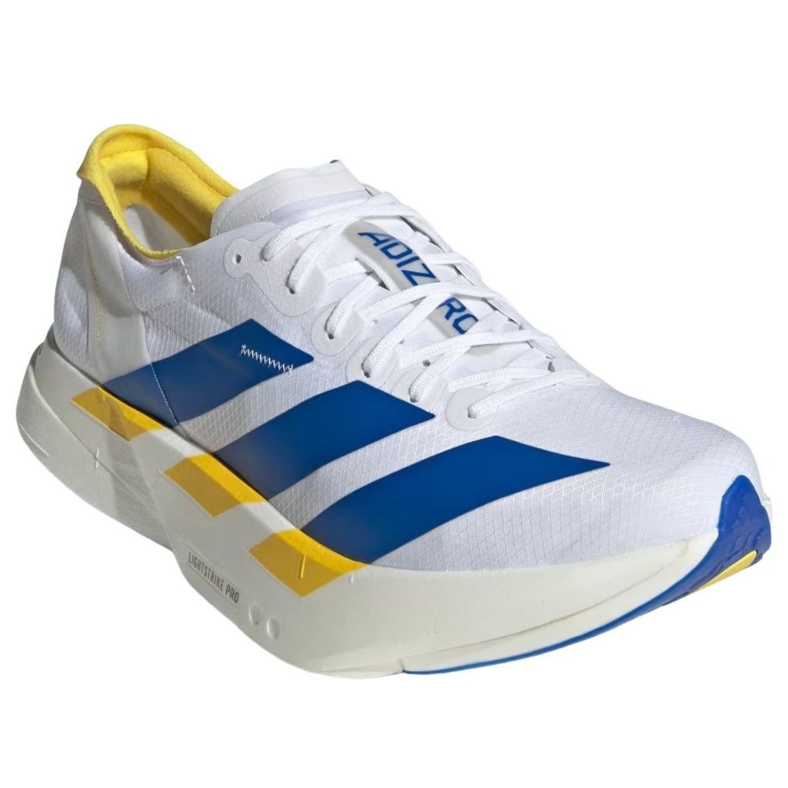 adidas Adizero Adios Pro 4 Cloud White Blue Yellow 5 adidas Adizero Adios Pro 4 Cloud White Blue Yellow