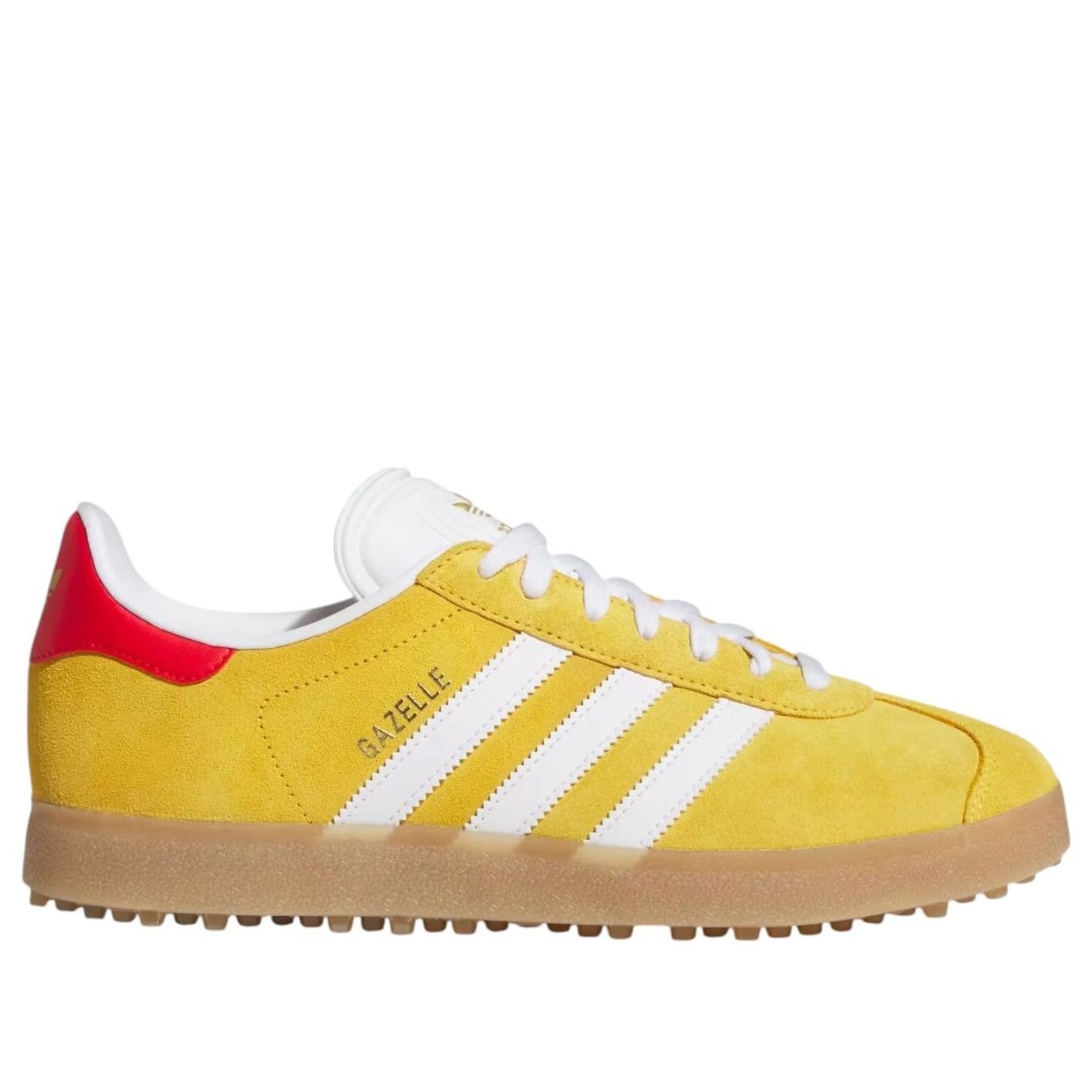 adidas Gazelle Spikeless Golf Bold Gold White Better Scarlet 7 adidas Gazelle Spikeless Golf Bold Gold White Better Scarlet