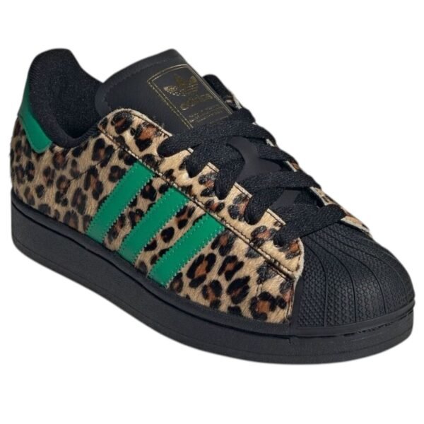adidas Superstar Black Green Leopard (Womens)
