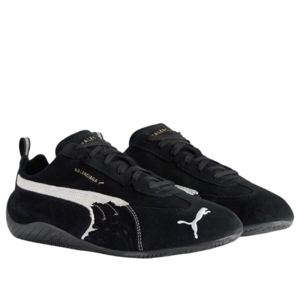 Balenciaga x Puma Speedcat Suede Distressed Black White
