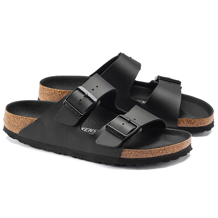 Birkenstock Arizona Birko Flor Black Black Foot Bed 6 Birkenstock Arizona Birko Flor Black Black Foot Bed