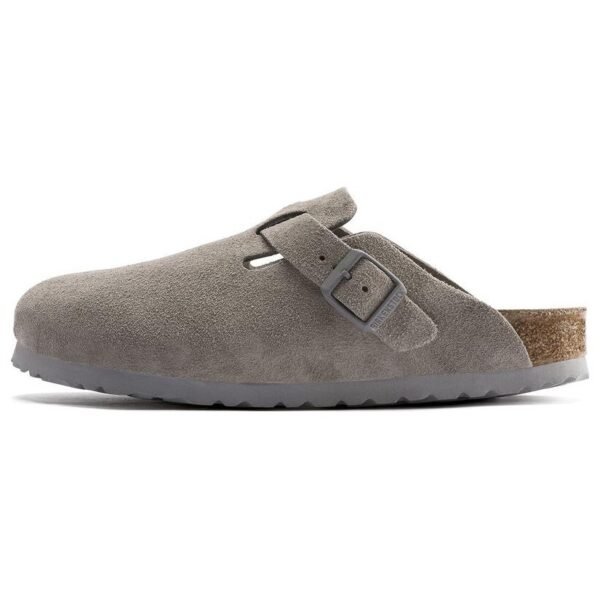 Birkenstock Boston Soft Footbed Suede Stone Coin