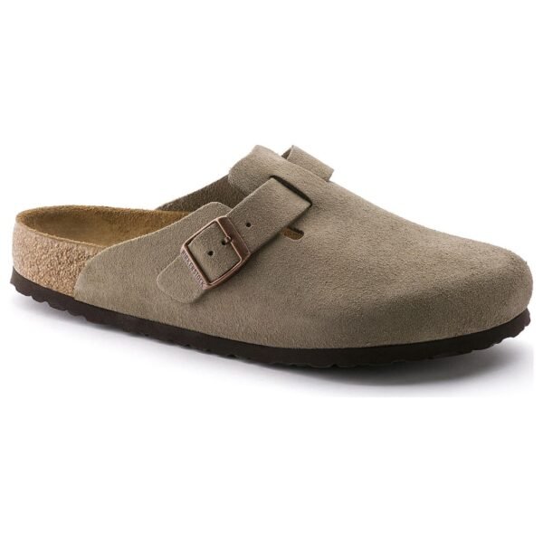 Birkenstock Boston Soft Footbed Suede Taupe (Narrow Fit)