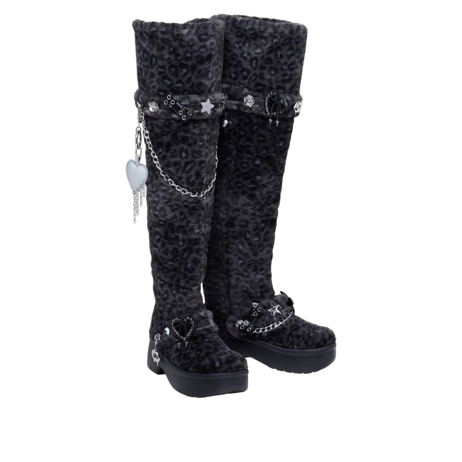 Crocs Classic Unfurgettable Knee High Boot Black Leopard (Women's) 5 Crocs Classic Unfurgettable Knee High Boot Black Leopard (Women's)
