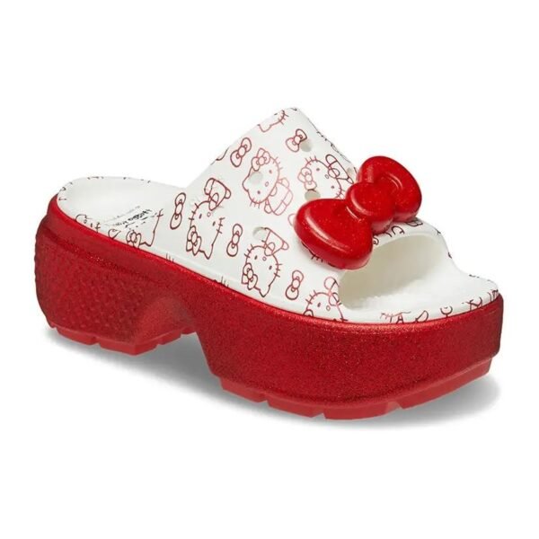 Crocs Stomp Slide Hello Kitty 50th Anniversary Red Glitter