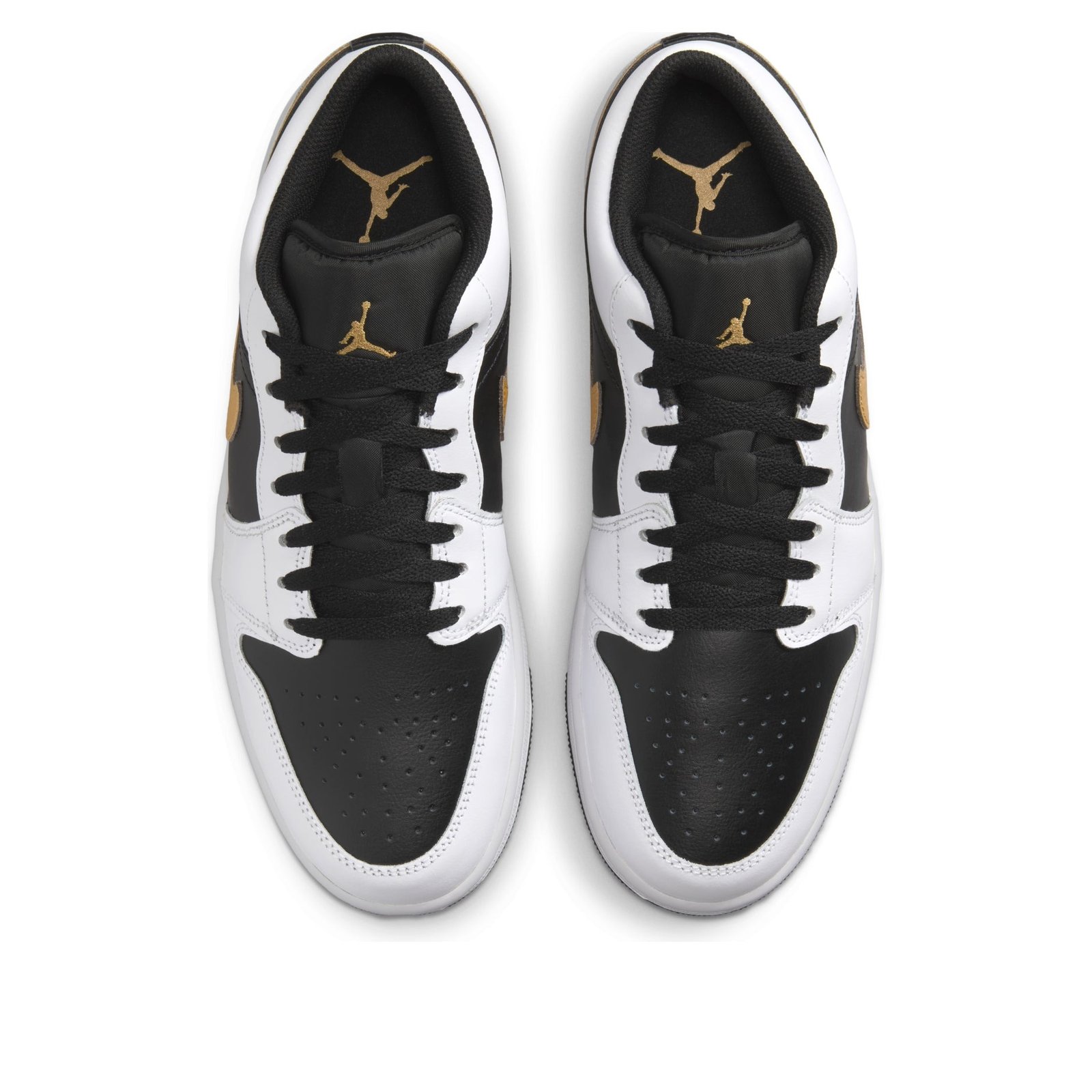 Jordan 1 Low White Black Metallic Gold Swoosh 4 Jordan 1 Low White Black Metallic Gold Swoosh