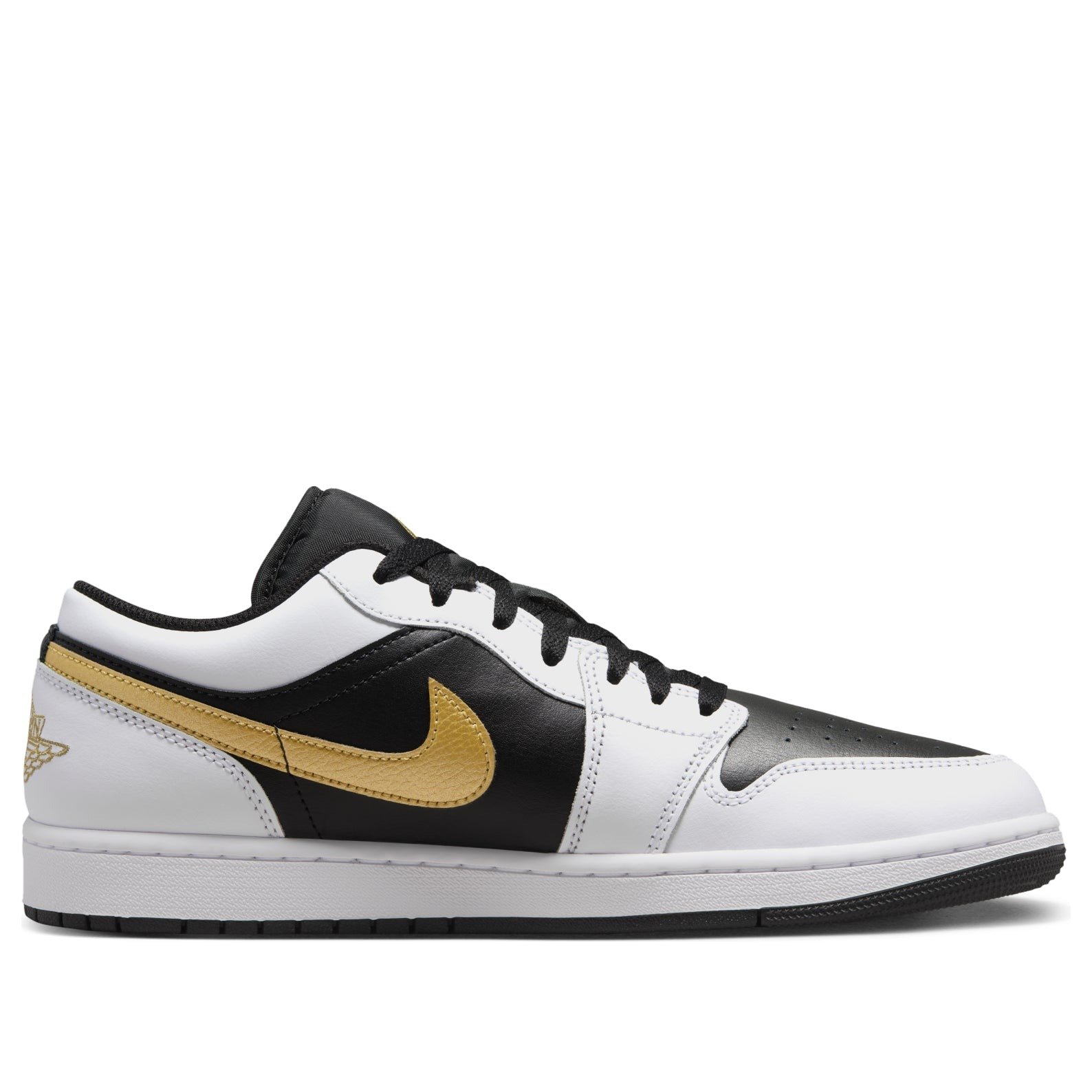 Jordan 1 Low White Black Metallic Gold Swoosh 8 Jordan 1 Low White Black Metallic Gold Swoosh