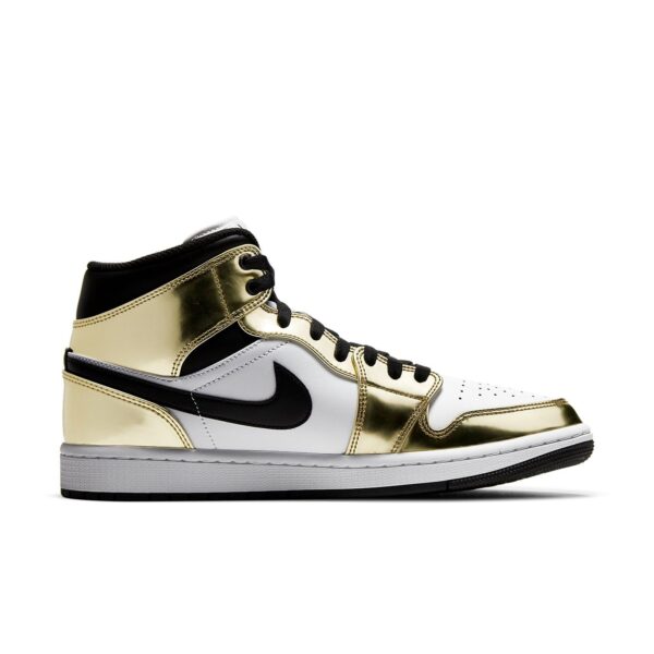 Jordan 1 Mid Metallic Gold Black White