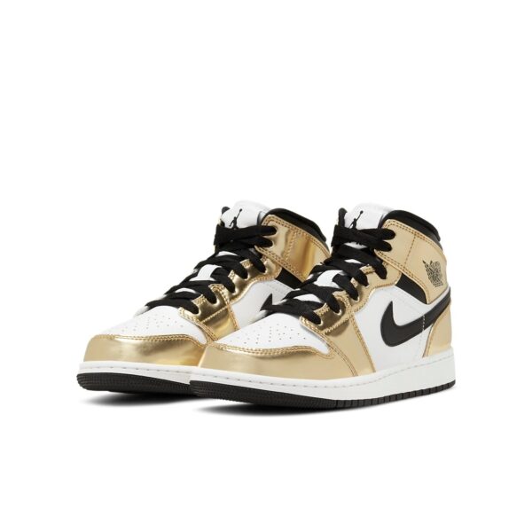 Jordan 1 Mid Metallic Gold Black White (GS)