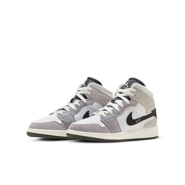 Jordan 1 Mid SE Craft White Cement Grey Black (GS)