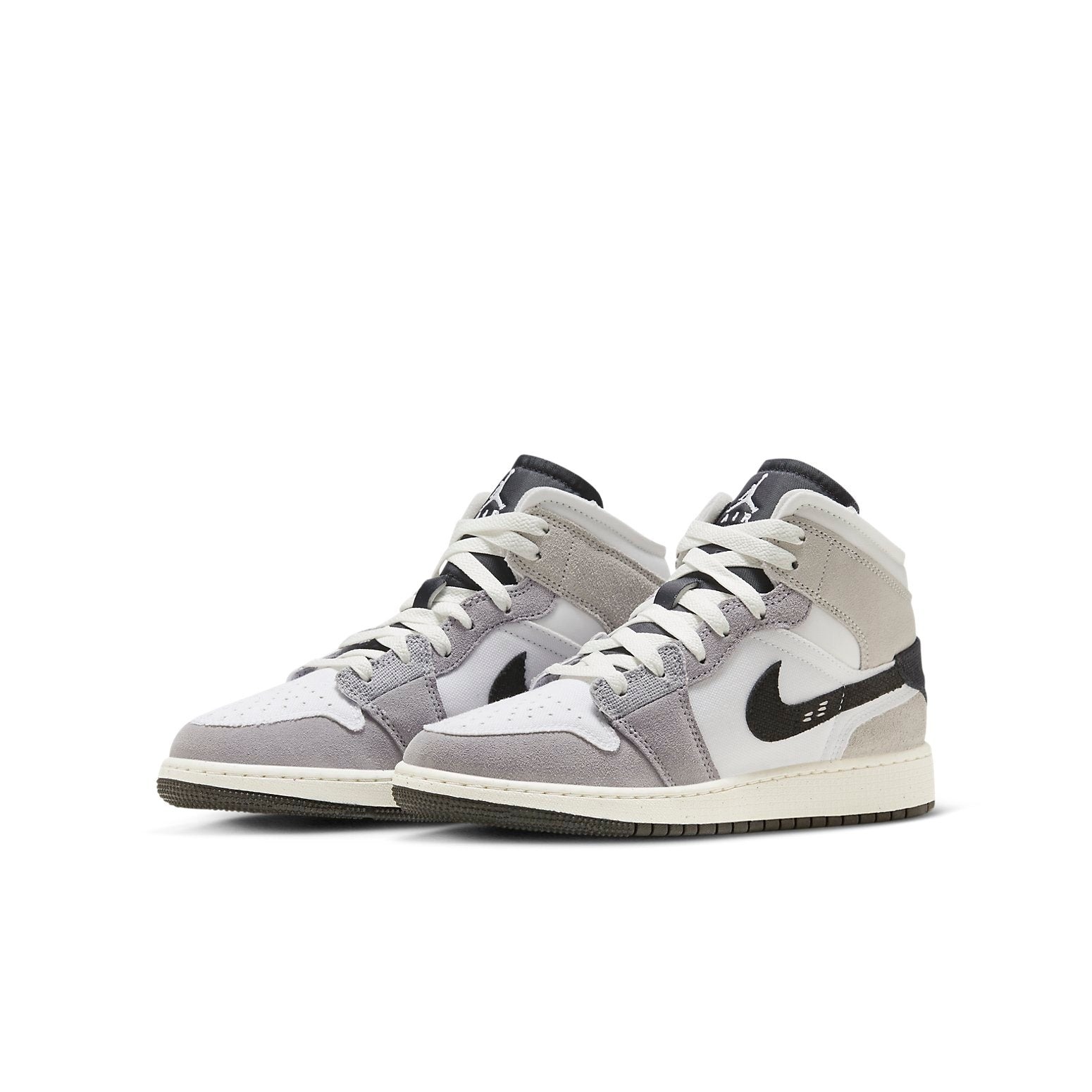 Jordan 1 Mid SE Craft White Cement Grey Black (GS) 4 Jordan 1 Mid SE Craft White Cement Grey Black (GS)