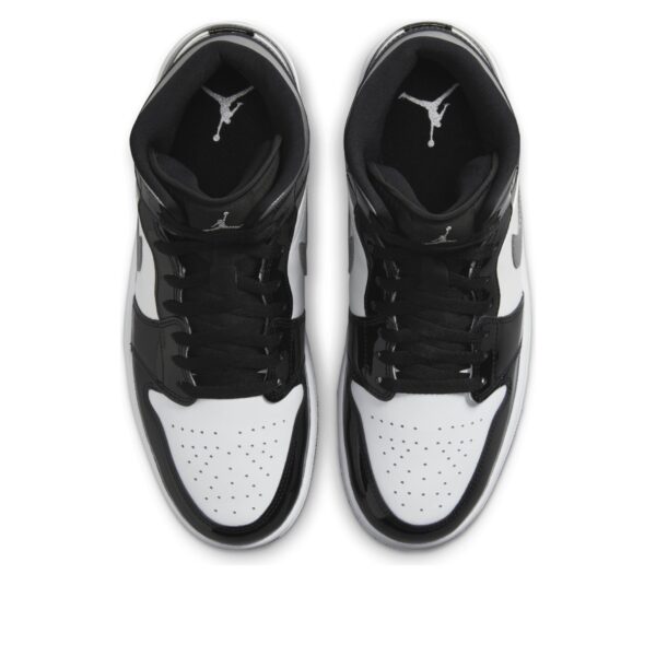 Jordan 1 Mid SE Patent Black White Metallic Silver Metallic Gold