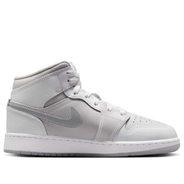 Jordan 1 Mid SE Summit White Metallic Silver (GS)