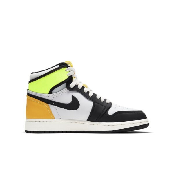 Jordan 1 Retro High White Black Volt University Gold (GS)