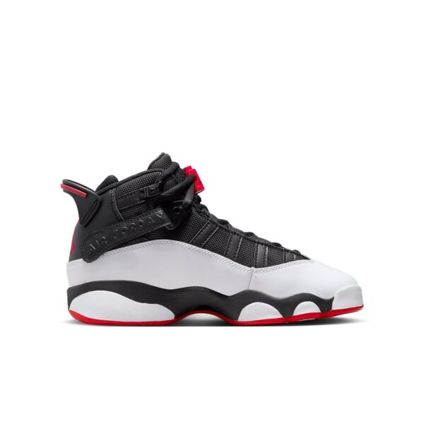 Jordan 6 Rings Black White University Red (GS)