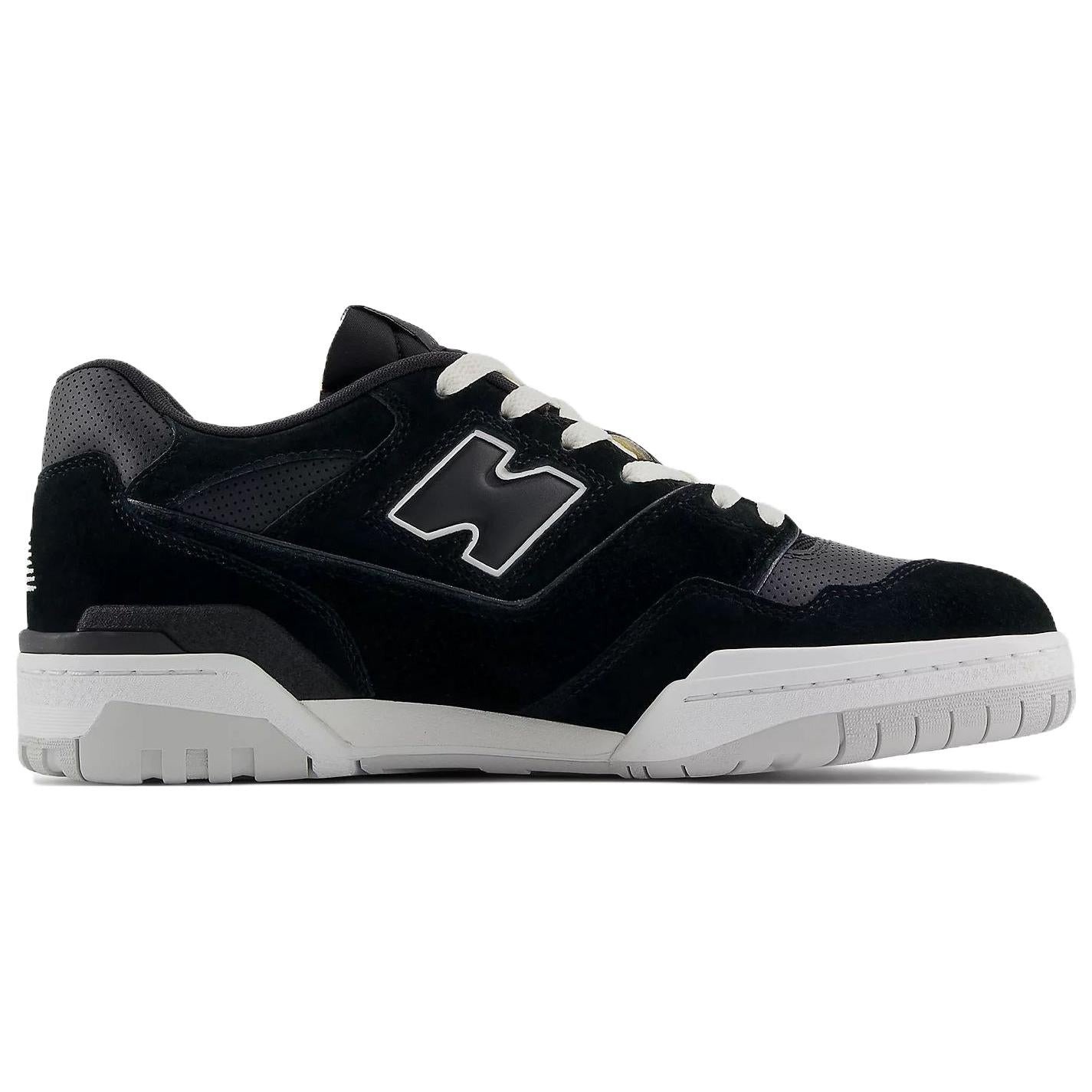 New Balance 550 Suede Perforated Leather Black White 4 New Balance 550 Suede Perforated Leather Black White