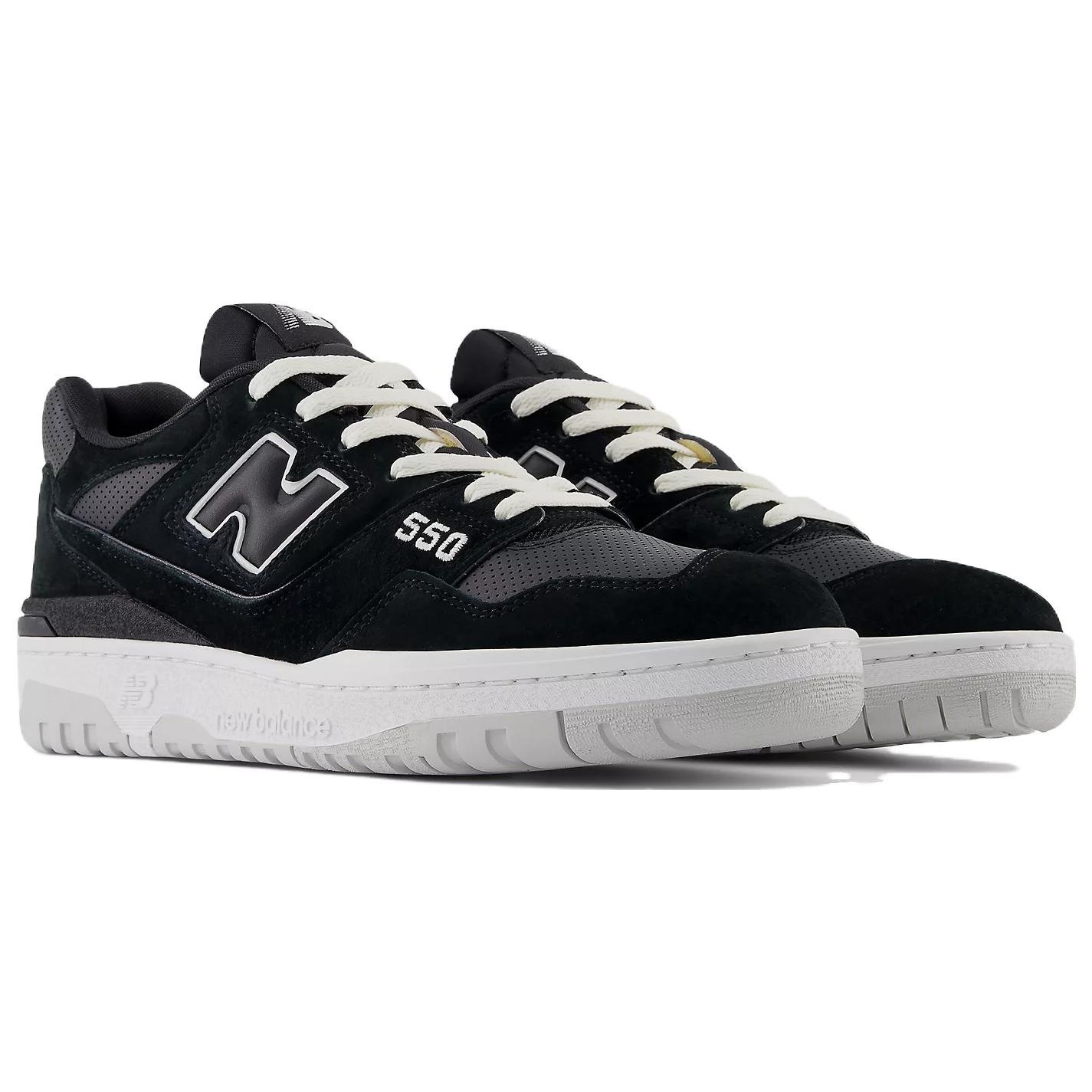 New Balance 550 Suede Perforated Leather Black White 5 New Balance 550 Suede Perforated Leather Black White