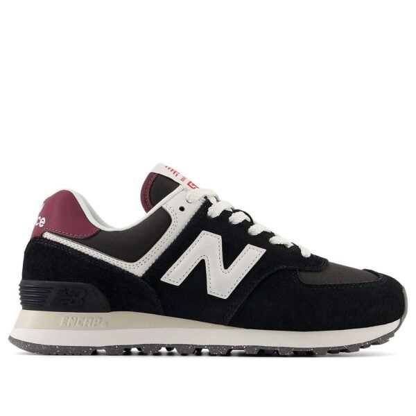 New Balance 574 Black White Burgundy (Women&rsquo;s)