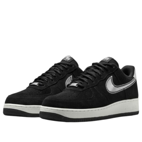 Nike Air Force 1 Low ’07 LV8 Black Sail Embroidered Swoosh
