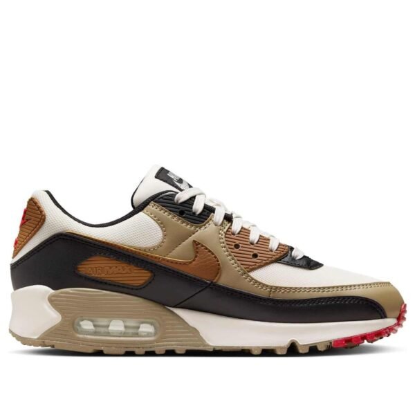 Nike Air Max 90 Phantom Black Fire Red Light British Tan (Women&rsquo;s)