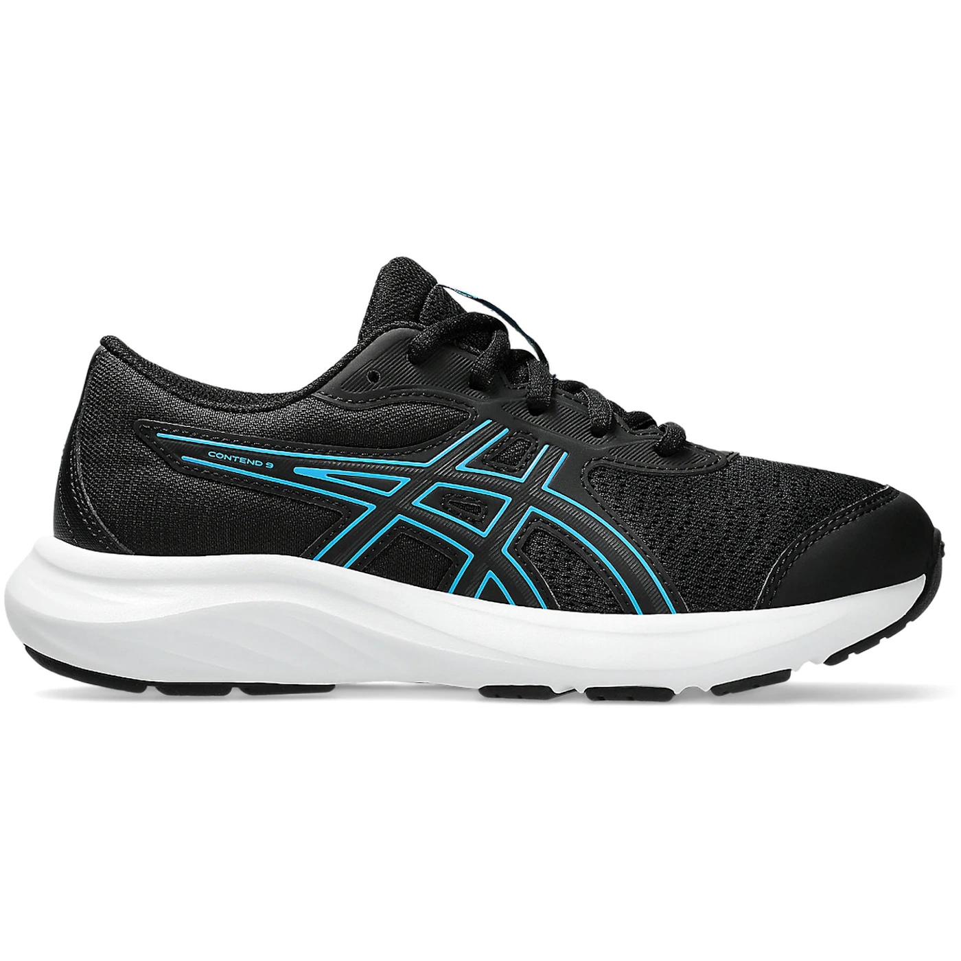 ASICS Contend 9 Black Digital Aqua (GS) 1 ASICS Contend 9 Black Digital Aqua GS 1