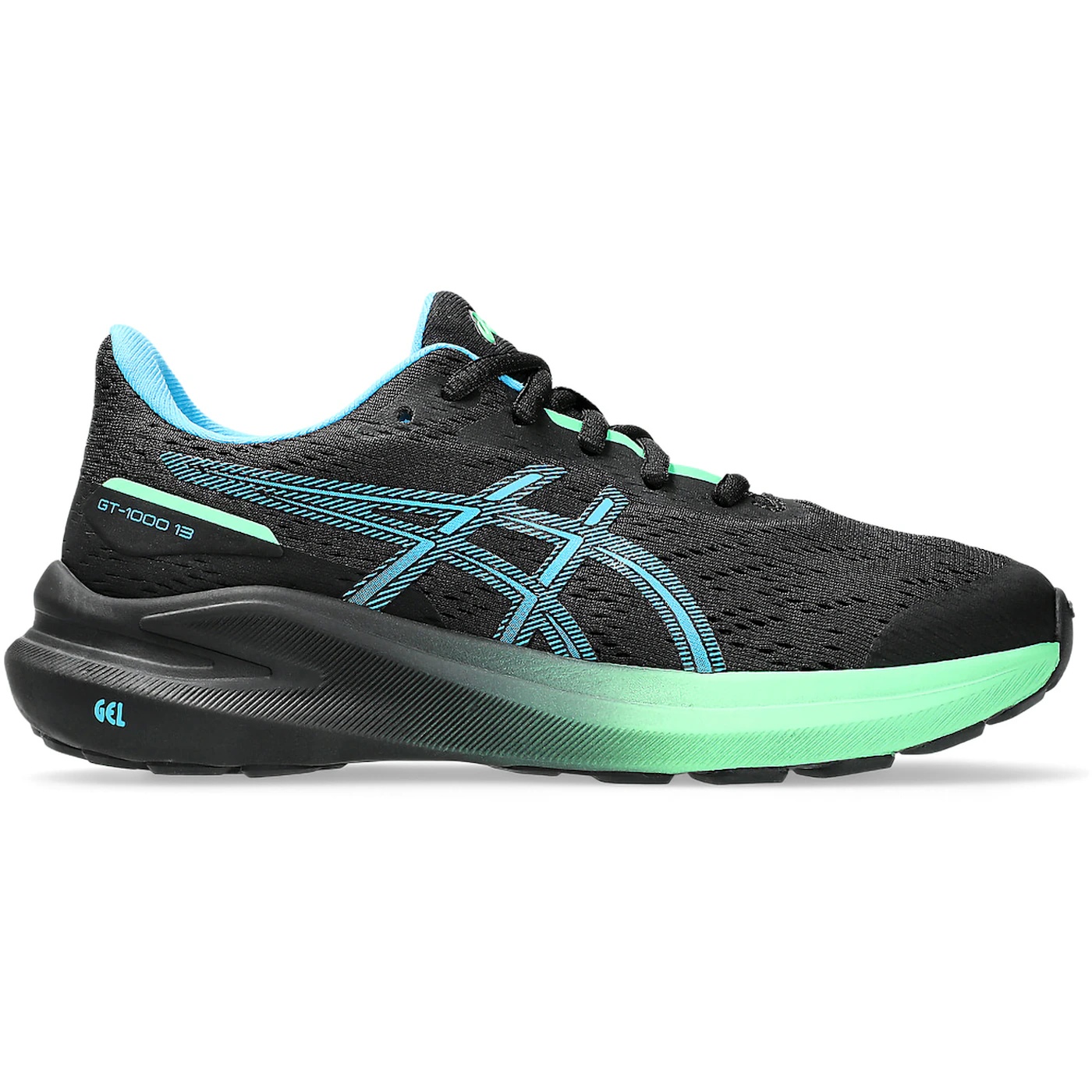 ASICS GT-1000 13 Black Digital Aqua (GS) 1 ASICS GT 1000 13 Black Digital Aqua GS 1