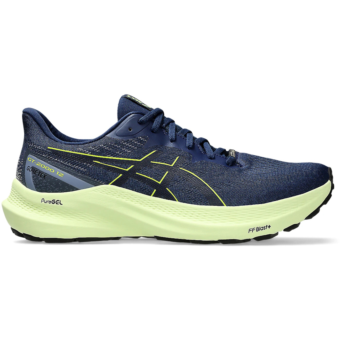 ASICS GT-2000 12 GTX Blue Expanse Safety Yellow 1 ASICS GT 2000 12 GTX Blue Expanse Safety Yellow 3