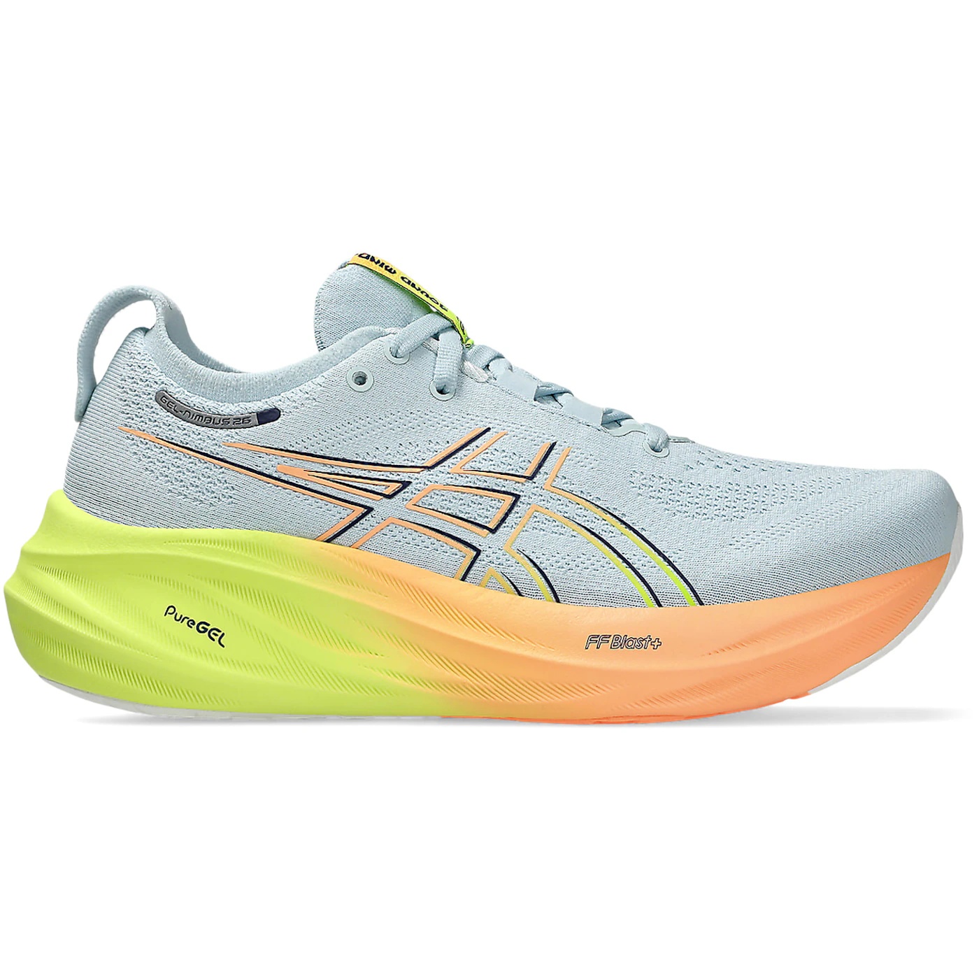 ASICS Gel-Nimbus 26 Paris Cool Grey Safety Yellow (Womens) 1 ASICS Gel Nimbus 26 Paris Cool Grey Safety Yellow Womens 2