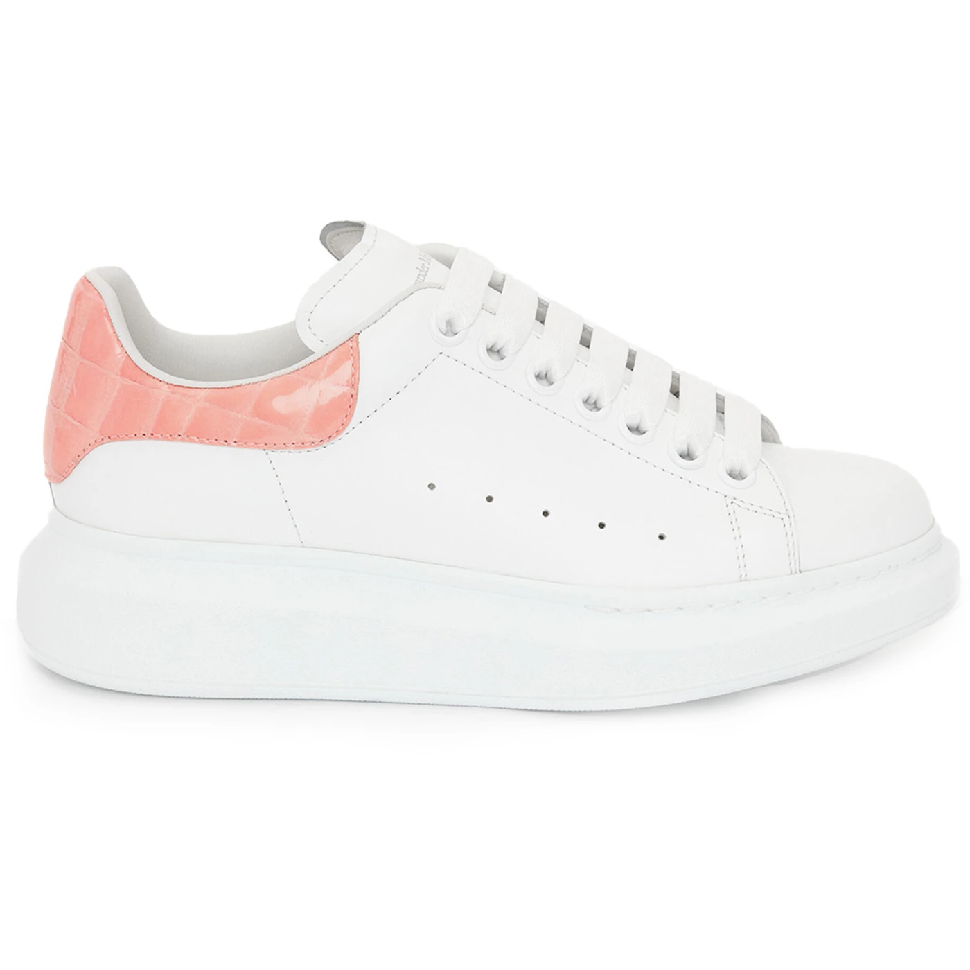 Alexander McQueen Oversized Pastel Pink Embossed Patent Croco 2 Alexander McQueen Oversized Pastel Pink Embossed Patent Croco
