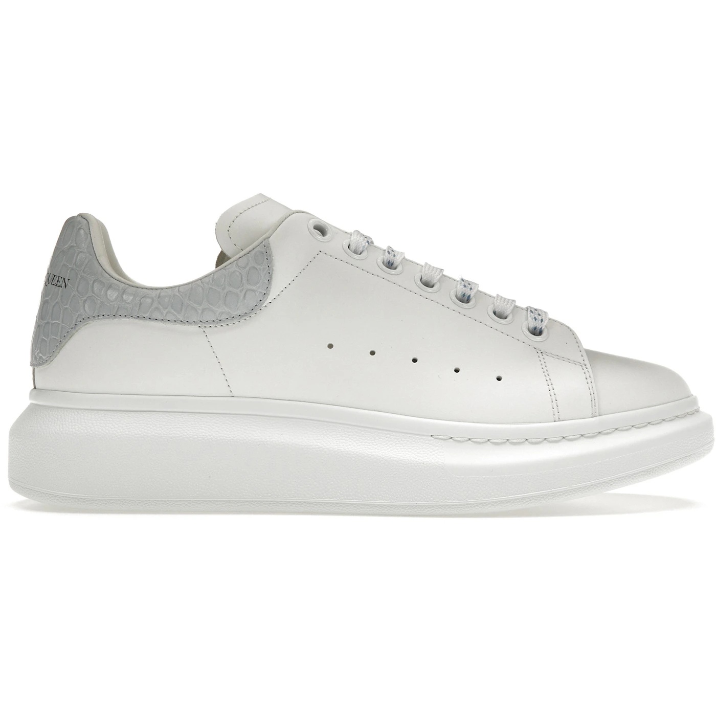 Alexander McQueen Oversized White Light Blue Croc 2 Alexander McQueen Oversized White Light Blue Croc