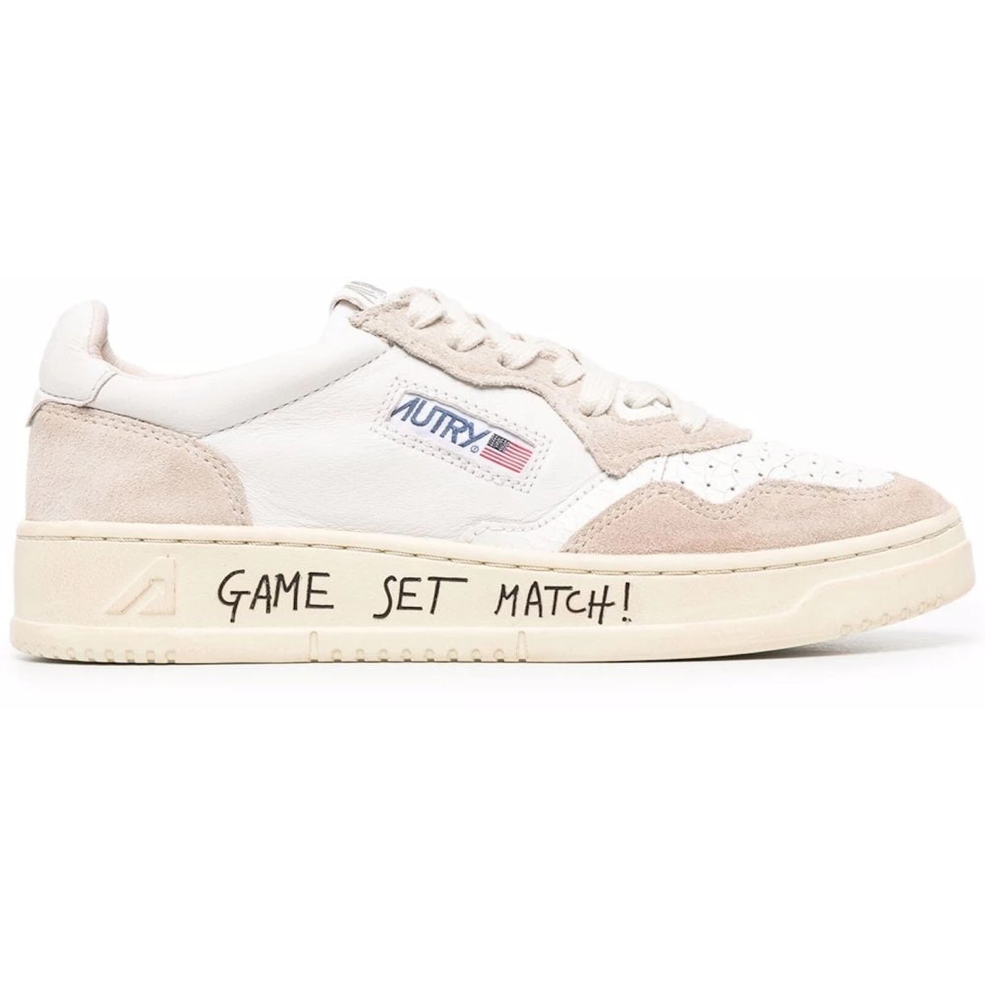 Autry Medalist Leather Low Game Set Match White Beige (Womens) 2 Autry Medalist Leather Low Game Set Match White Beige Womens 2
