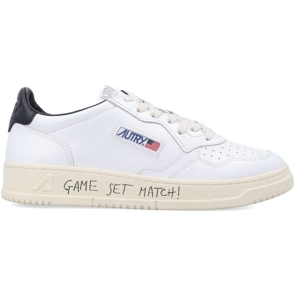 Autry Medalist Leather Low Game Set Match! White Black