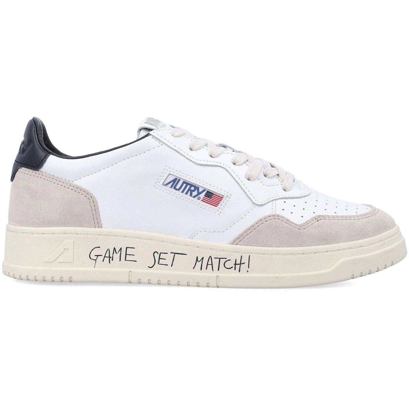 Autry Medalist Leather Low Game Set Match! White Black Grey 3 Autry Medalist Leather Low Game Set Match! White Black Grey