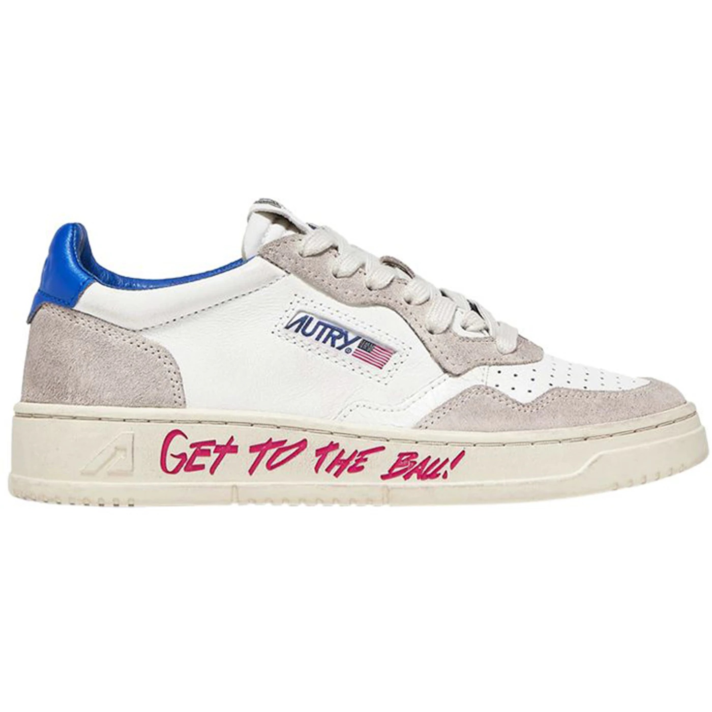 Autry Medalist Leather Low Get To The Ball White Blue 1 Autry Medalist Leather Low Get To The Ball White Blue 1