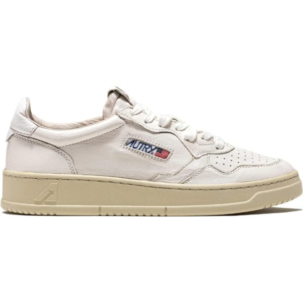 Autry Medalist Leather Low Goatskin White (Womens)