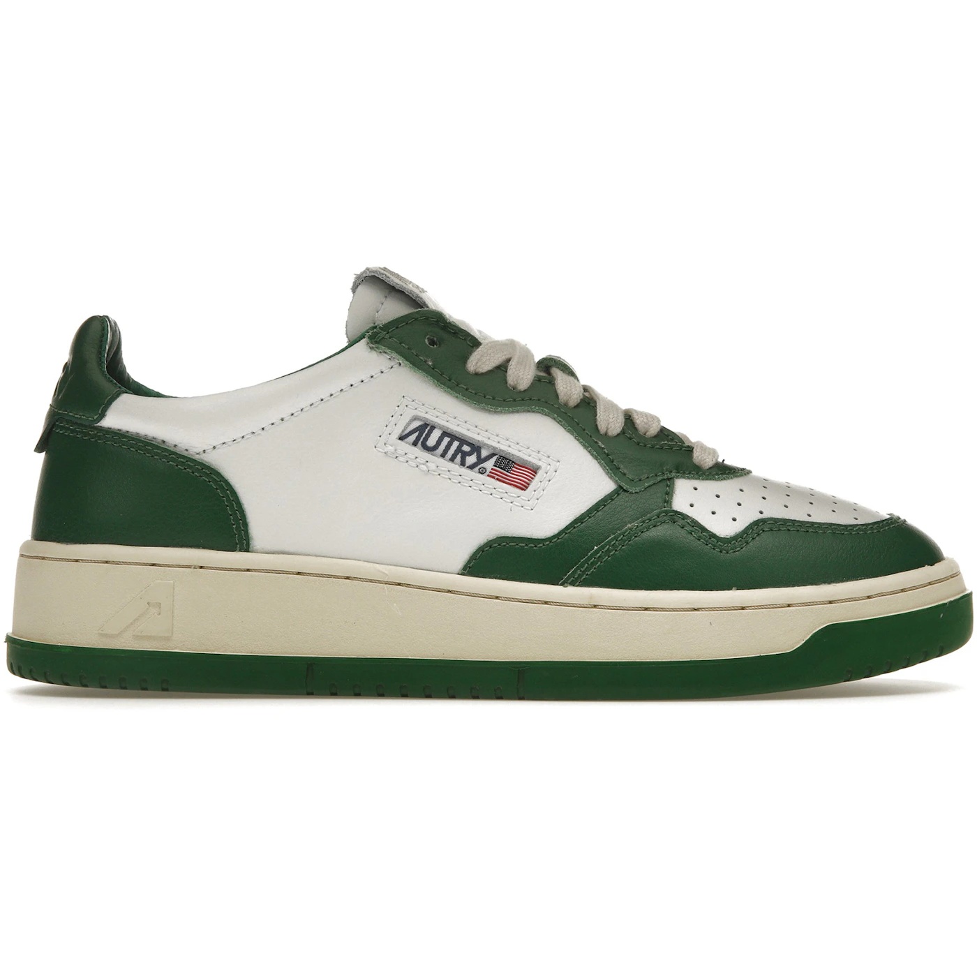 Autry Medalist Leather Low Green White 1 Autry Medalist Leather Low Green White 2