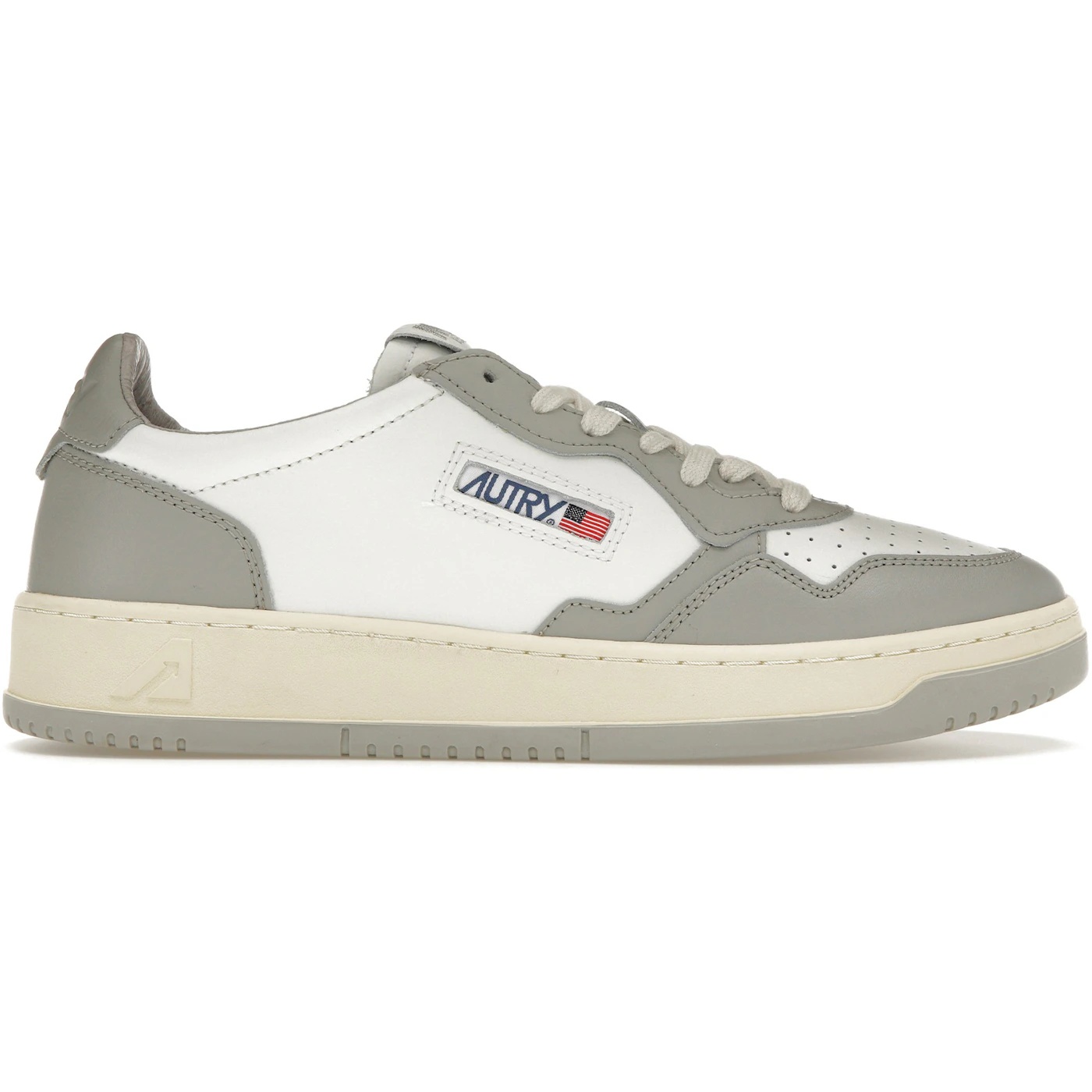 Autry Medalist Leather Low Grey White 3 Autry Medalist Leather Low Grey White