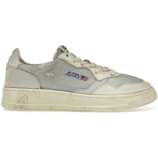 Autry Medalist Leather Low Grey White Super Vintage