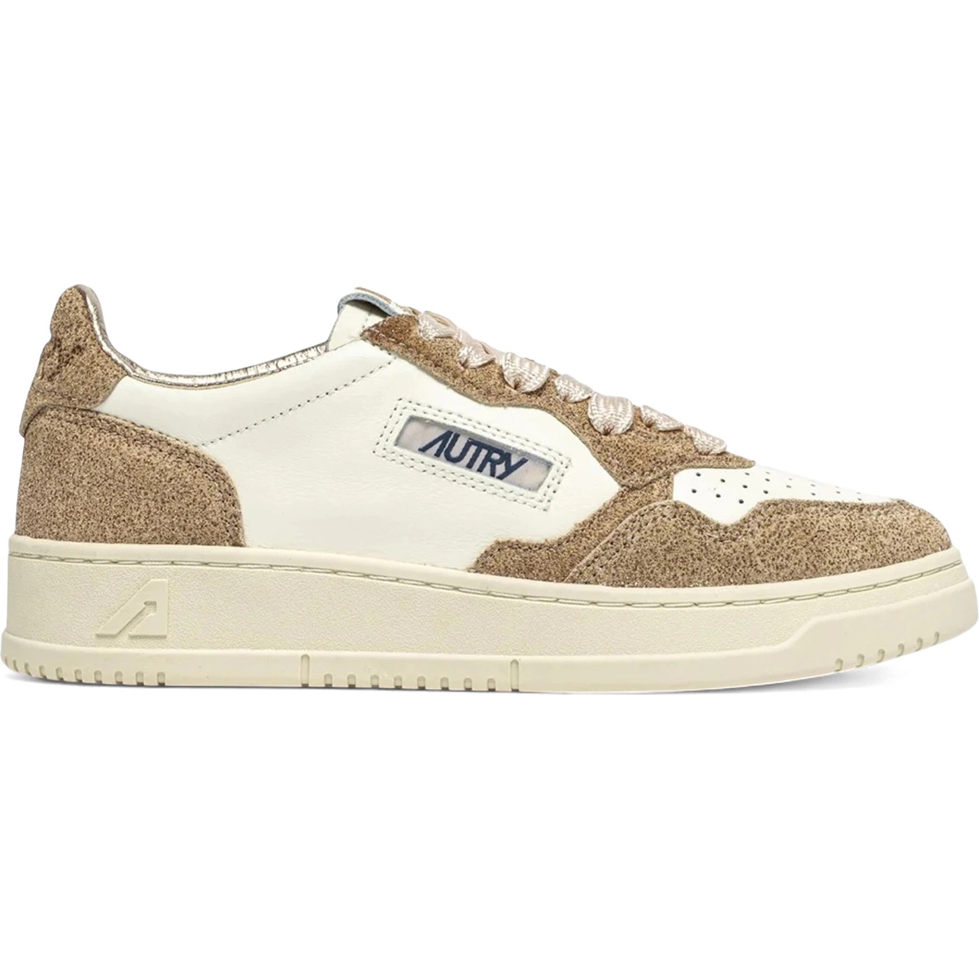Autry Medalist Leather Low Marshmallow Sand Glitter (Womens) 2 Autry Medalist Leather Low Marshmallow Sand Glitter Womens 3