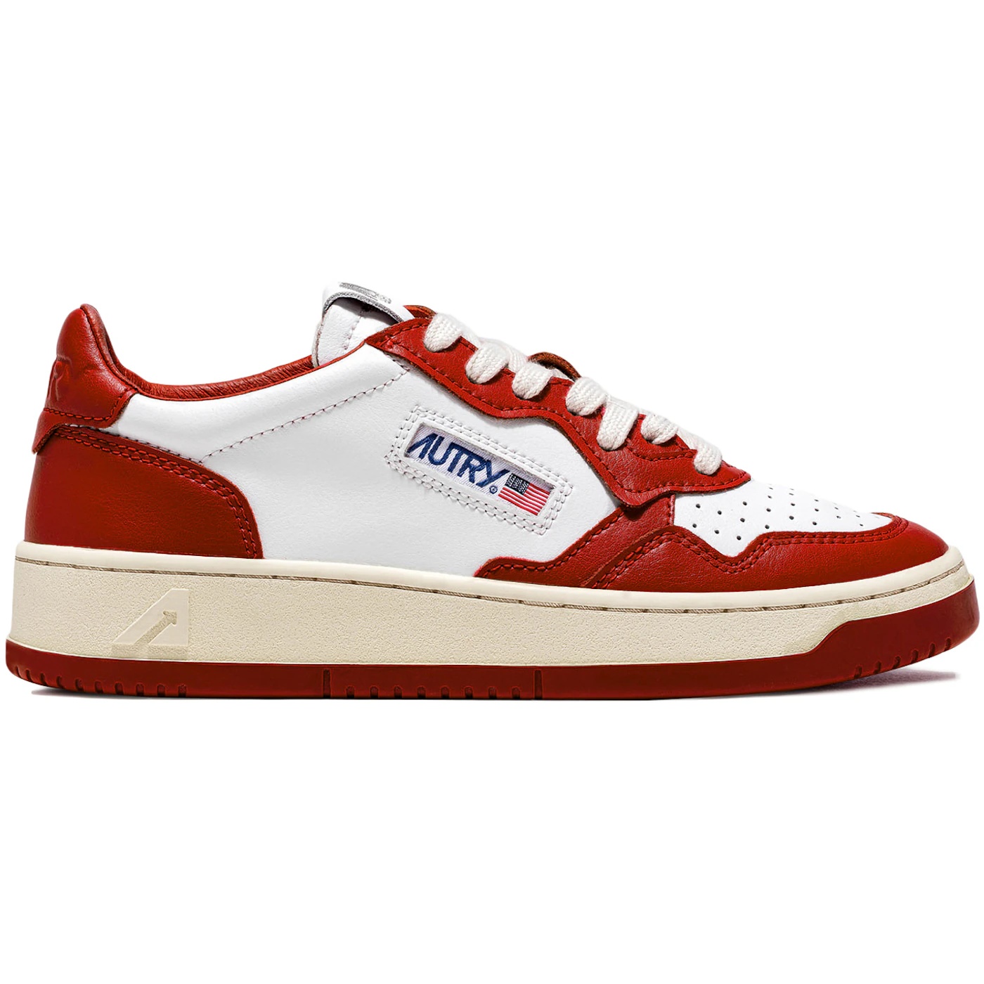 Autry Medalist Leather Low Red White 3 Autry Medalist Leather Low Red White