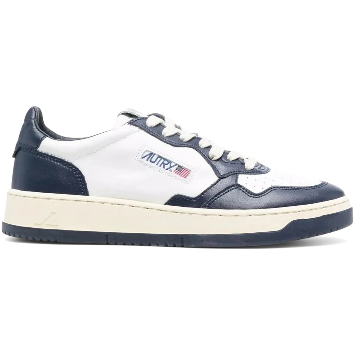 Autry Medalist Leather Low White Blue 1 Autry Medalist Leather Low White Blue 2
